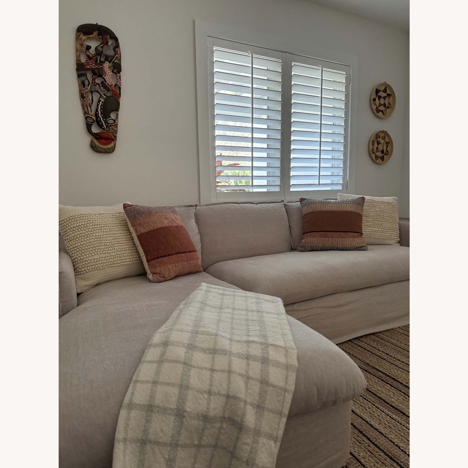 Maiden Home Light Gray Linen 3+ Piece Sectional - image-3