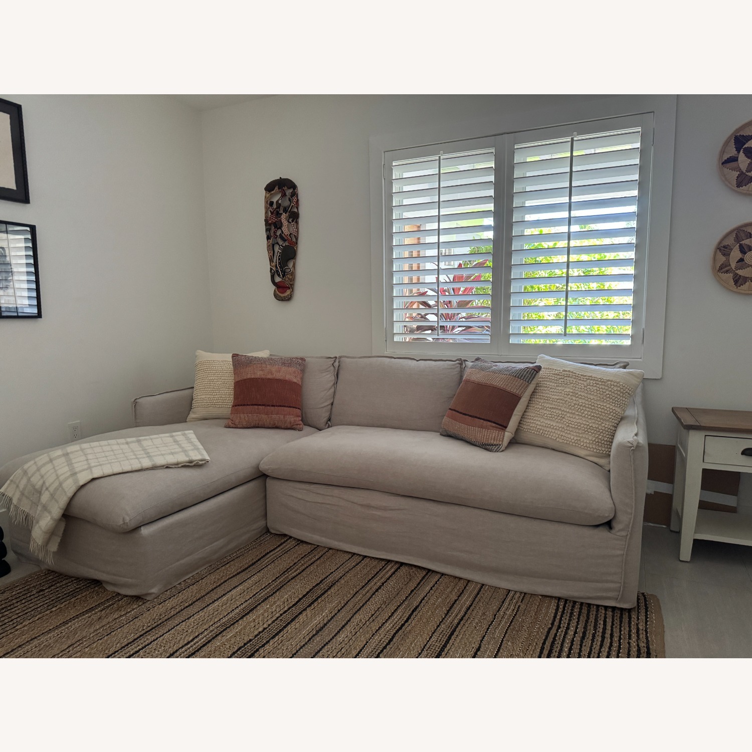 Maiden Home Light Gray Linen 3+ Piece Sectional - image-4
