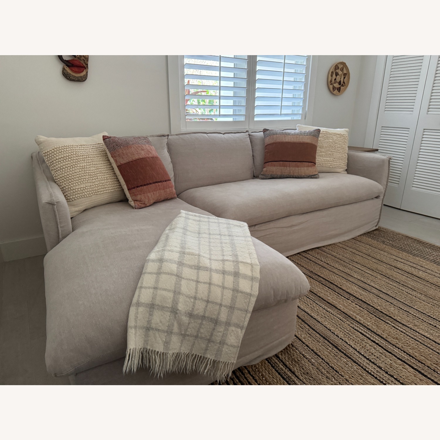 Maiden Home Light Gray Linen 3+ Piece Sectional - image-2
