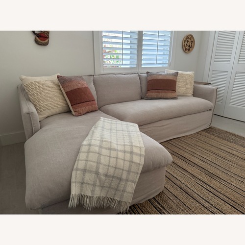 Used Maiden Home Light Gray Linen 3+ Piece Sectional for sale on AptDeco