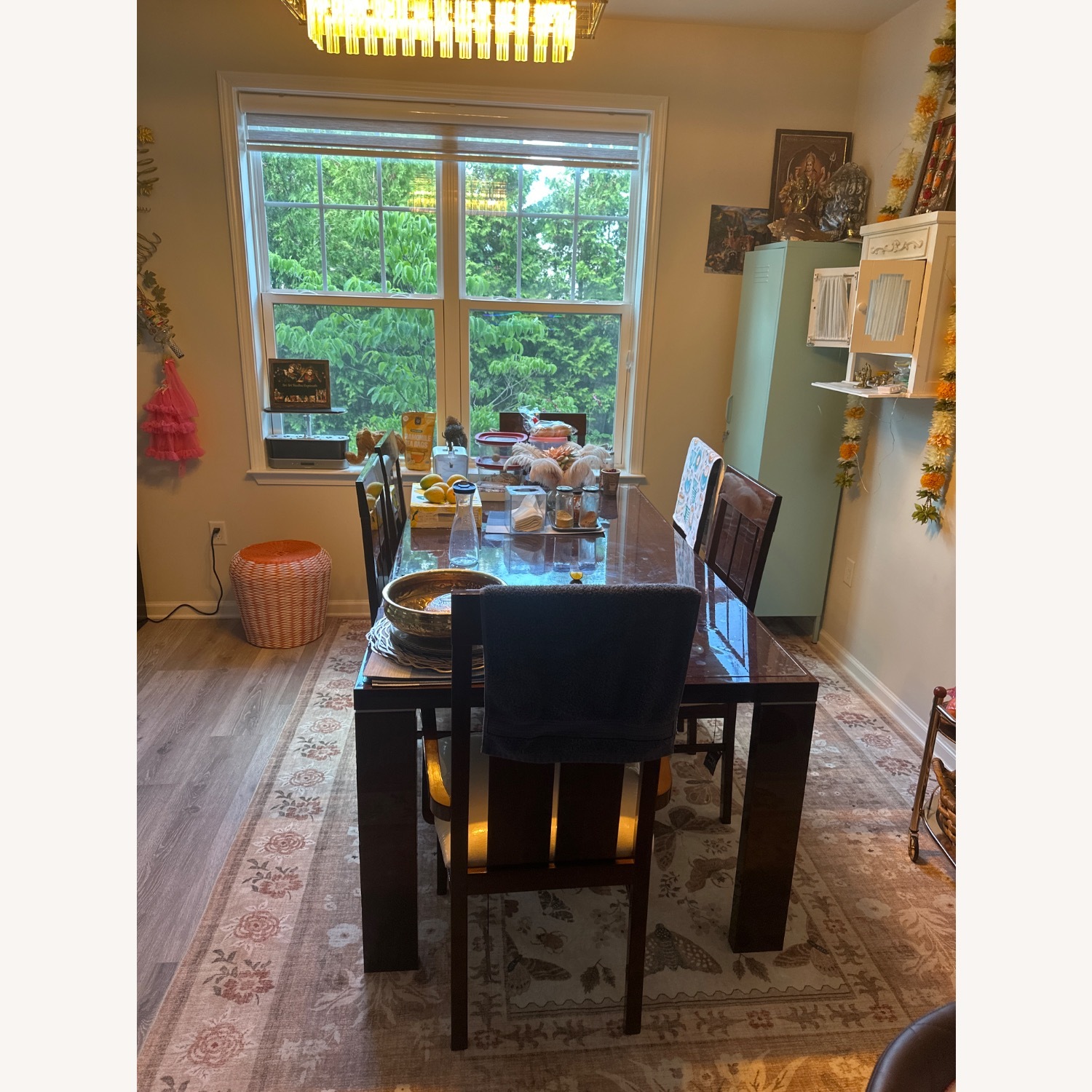 ItalModern Dark Brown Wood Dining Set - image-2