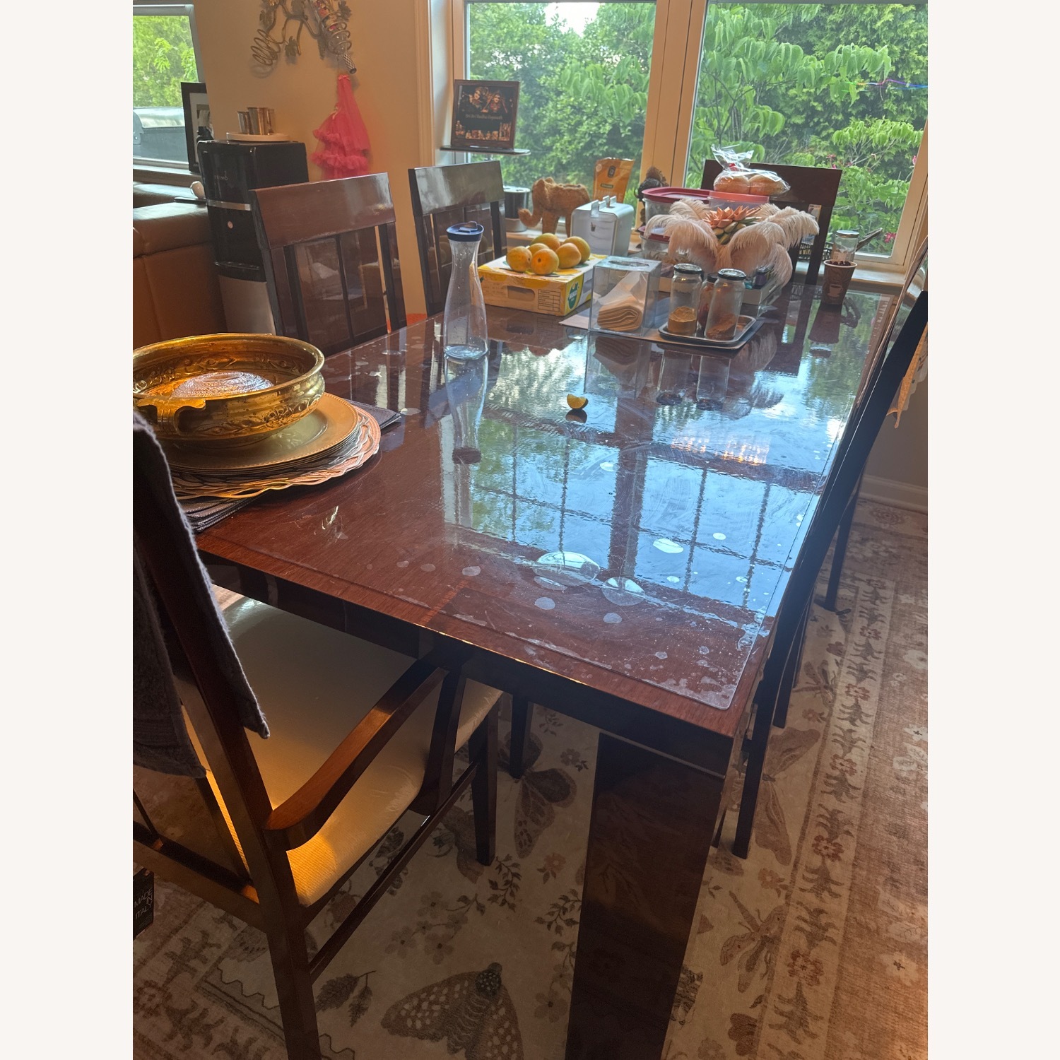 ItalModern Dark Brown Wood Dining Set - image-3