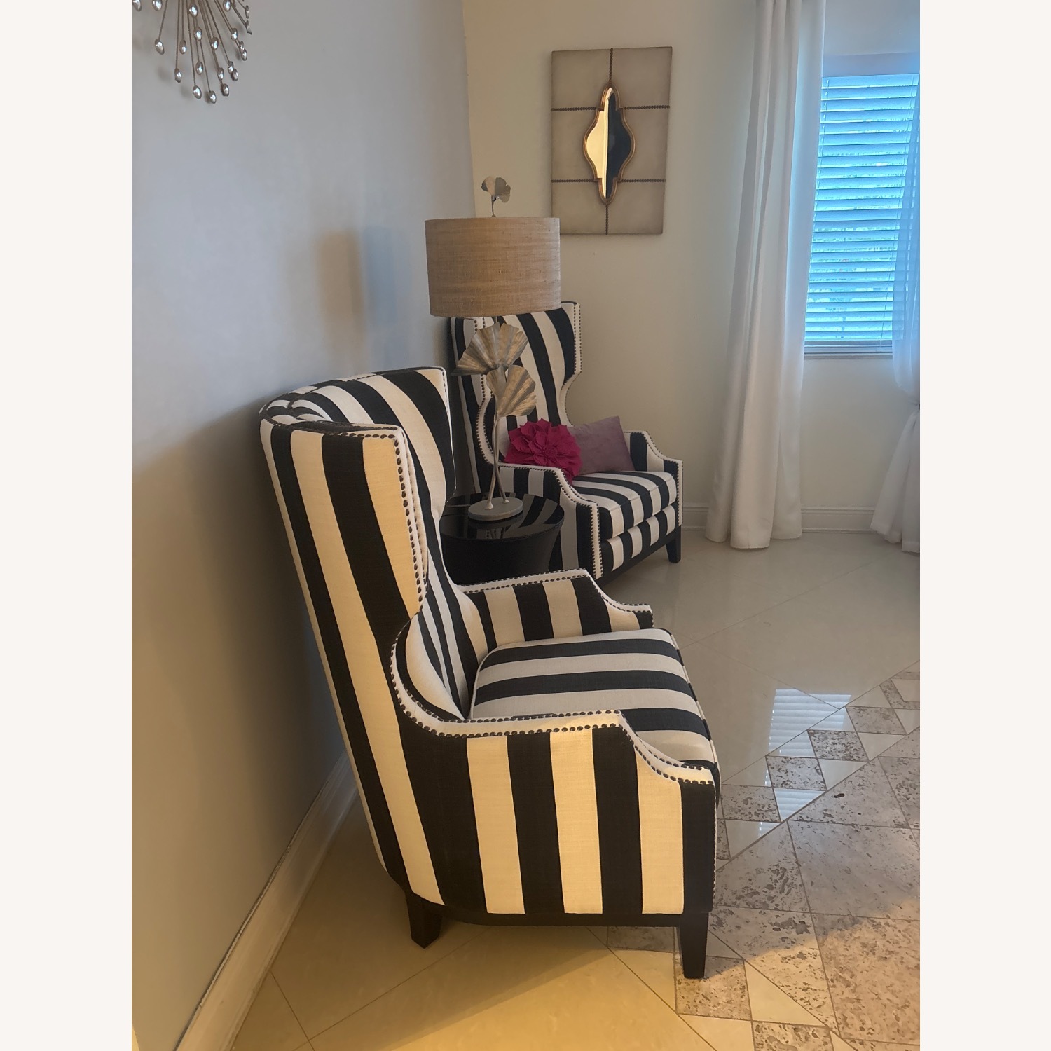White Fabric Armchair - image-3