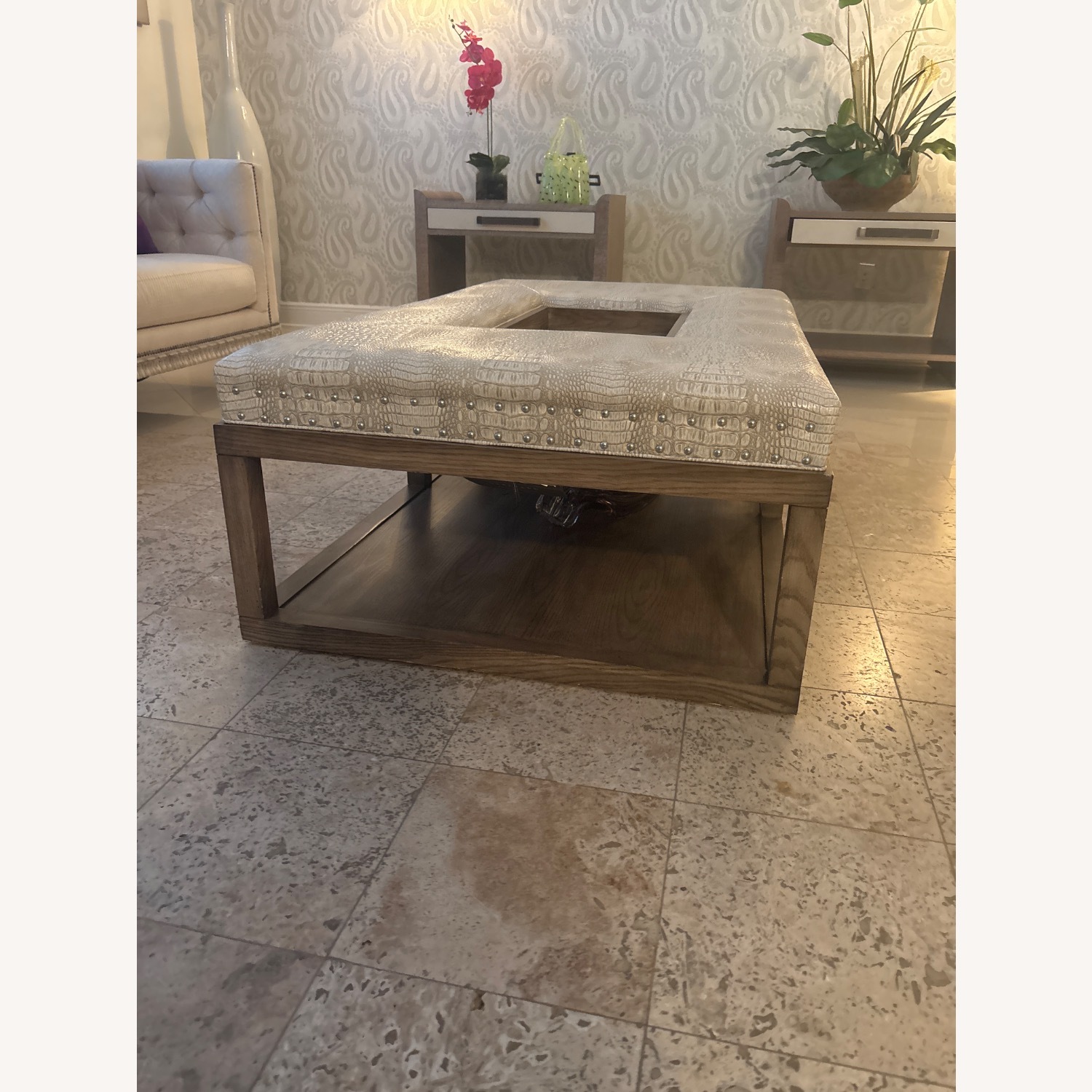 Theodore Alexander Natural Leather Coffee Table - image-3