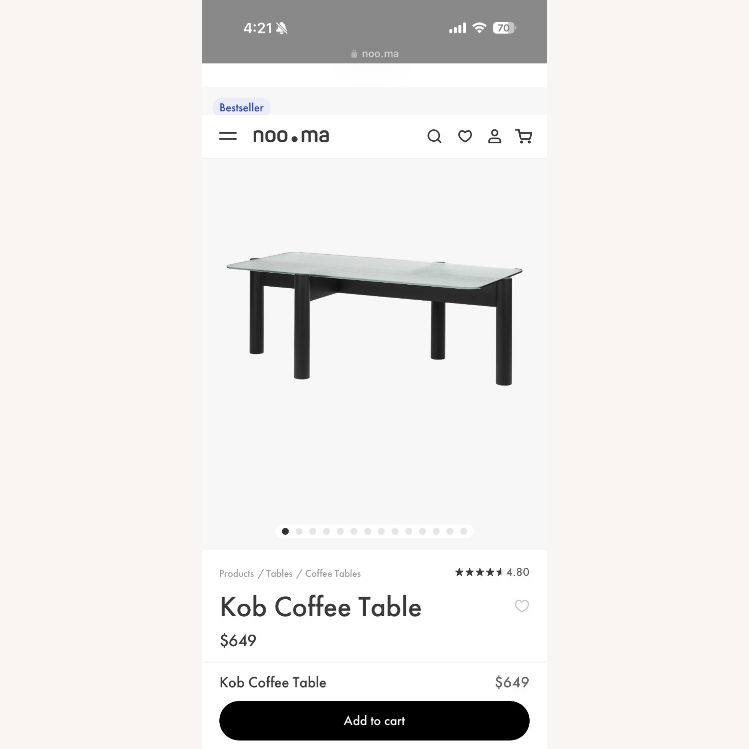 Black Coffee Table - image-1