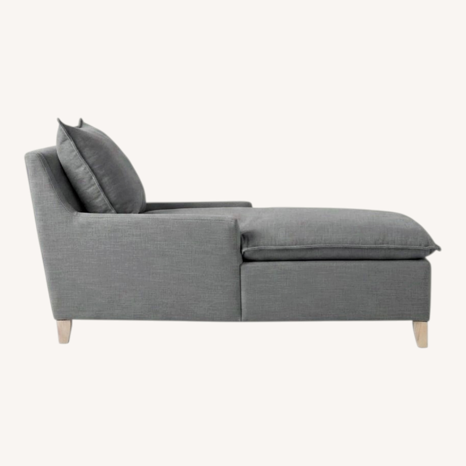 West Elm Bliss Mid-Century Chaise-Gray - image-0