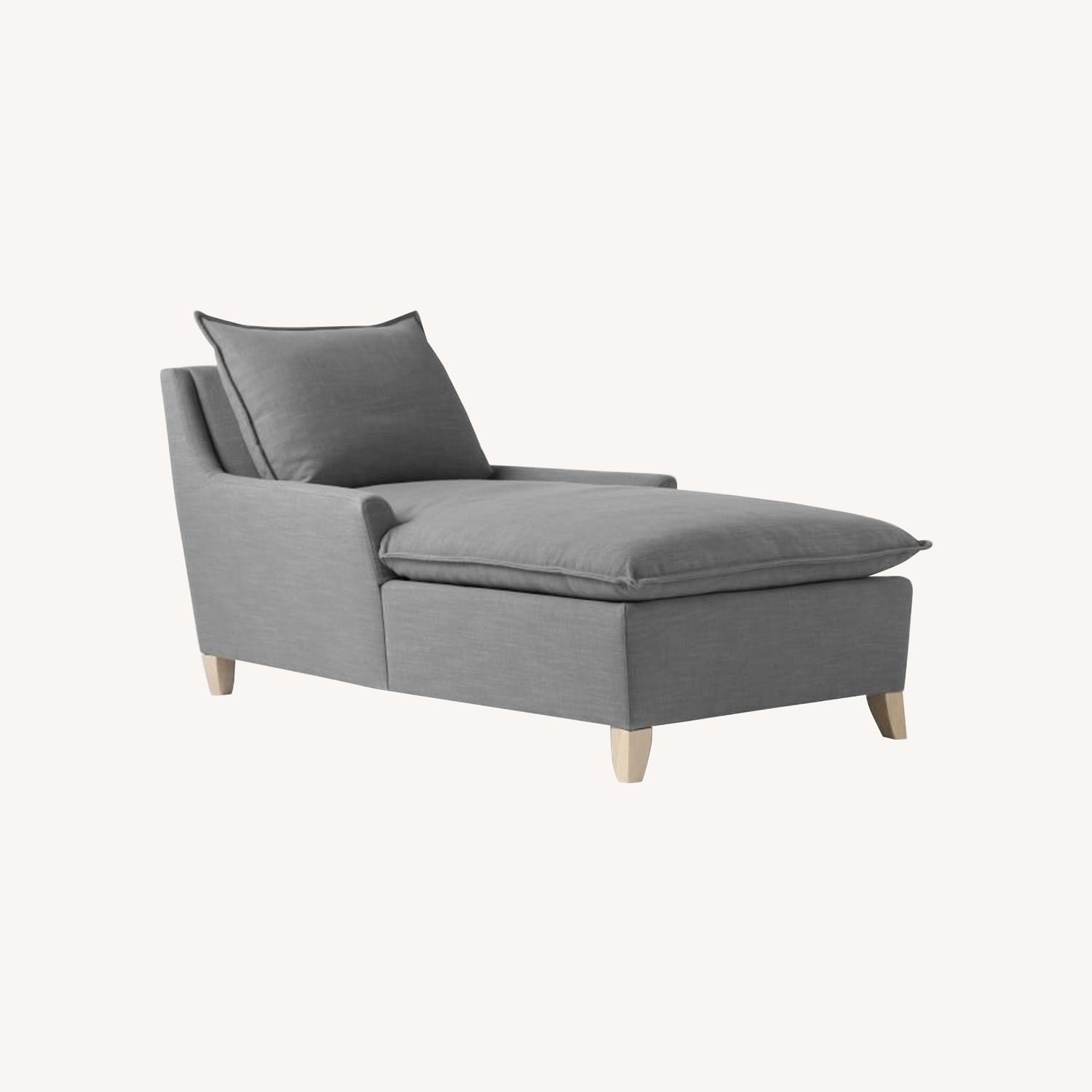 West Elm Bliss Mid-Century Chaise-Gray - image-1