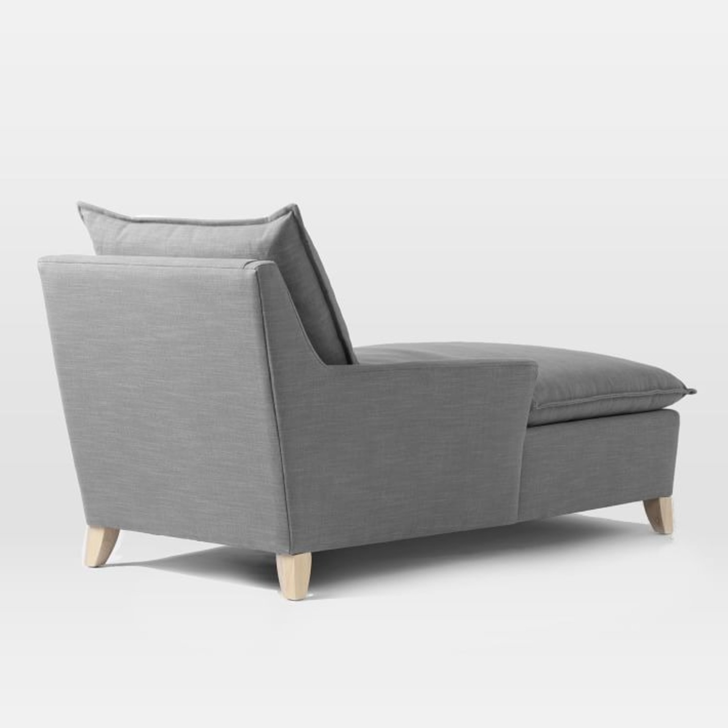 West Elm Bliss Mid-Century Chaise-Gray - image-3