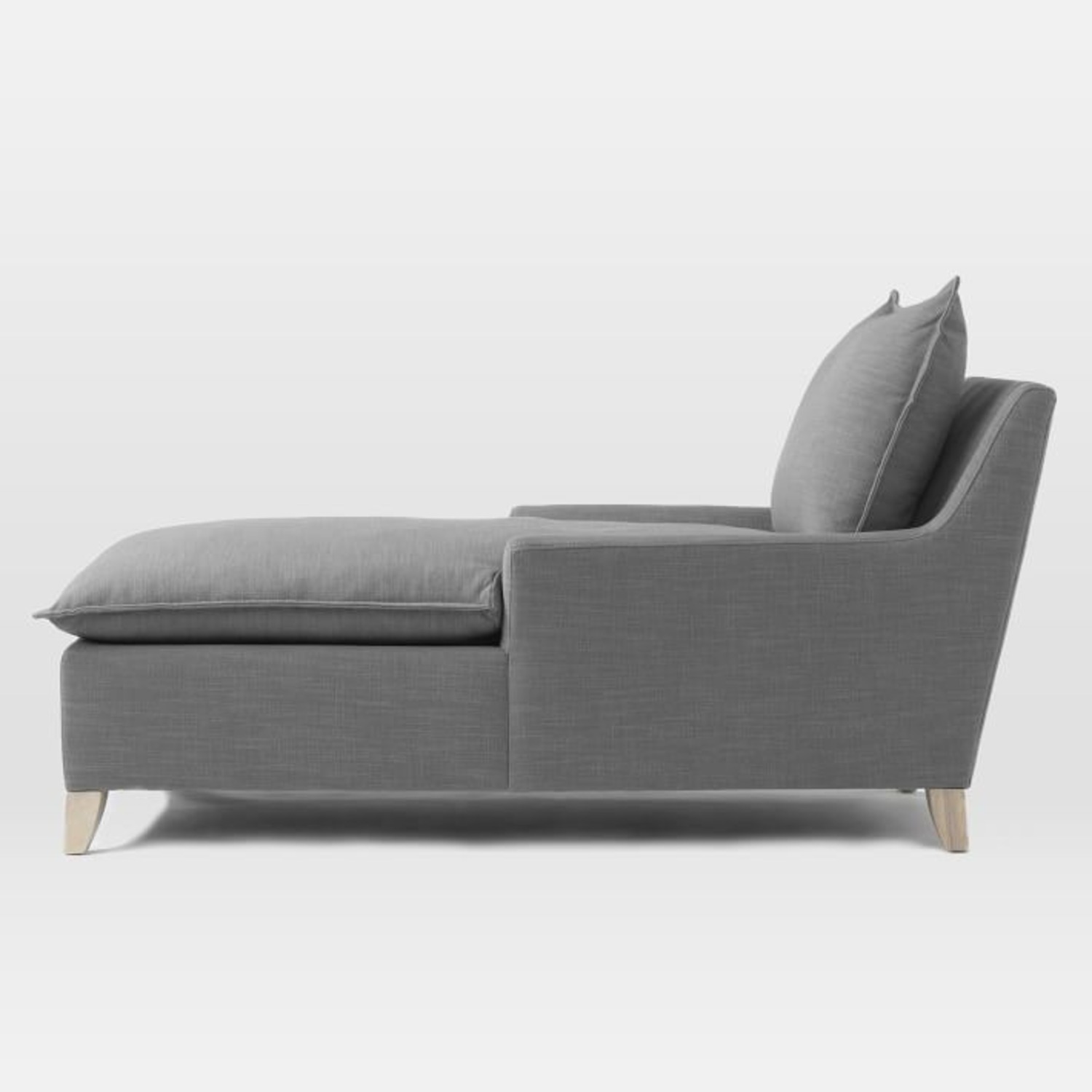 West Elm Bliss Mid-Century Chaise-Gray - image-2