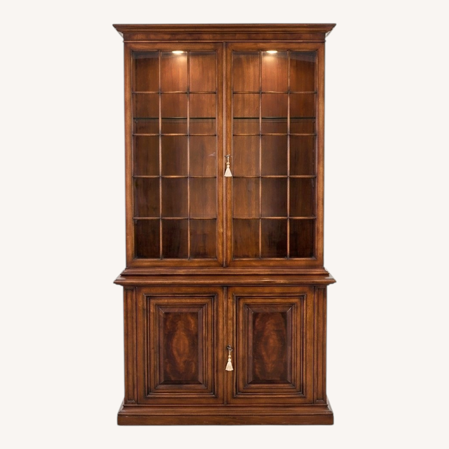 Vintage HW Kenwood Mahogany Display Cabinet - image-5