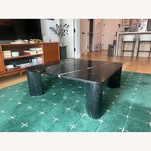 Used Kathy Kuo Home Black Marble Coffee Table for sale on AptDeco