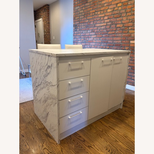 Used South Shore Furniture Marble Kitchen Island for sale on AptDeco