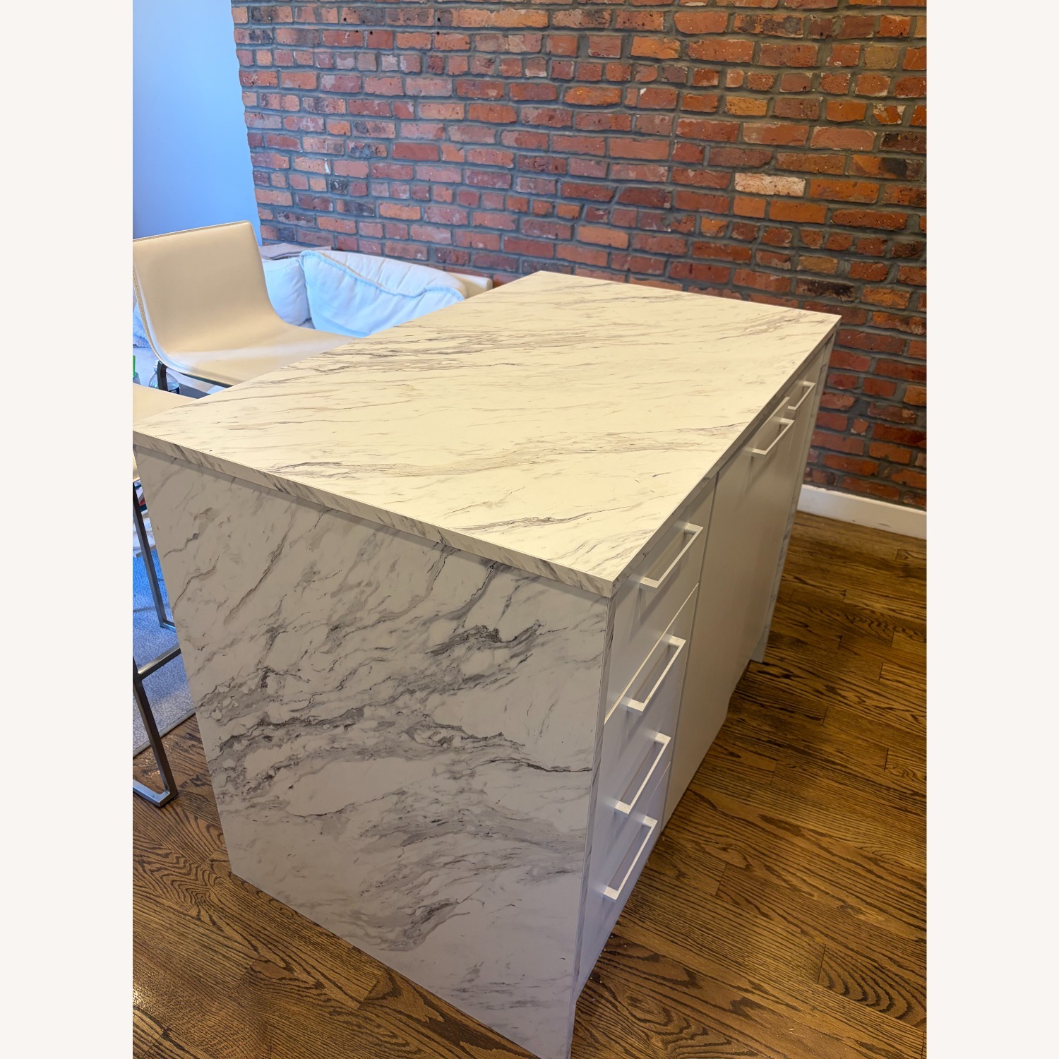 South Shore Furniture Marble Kitchen Island - image-2