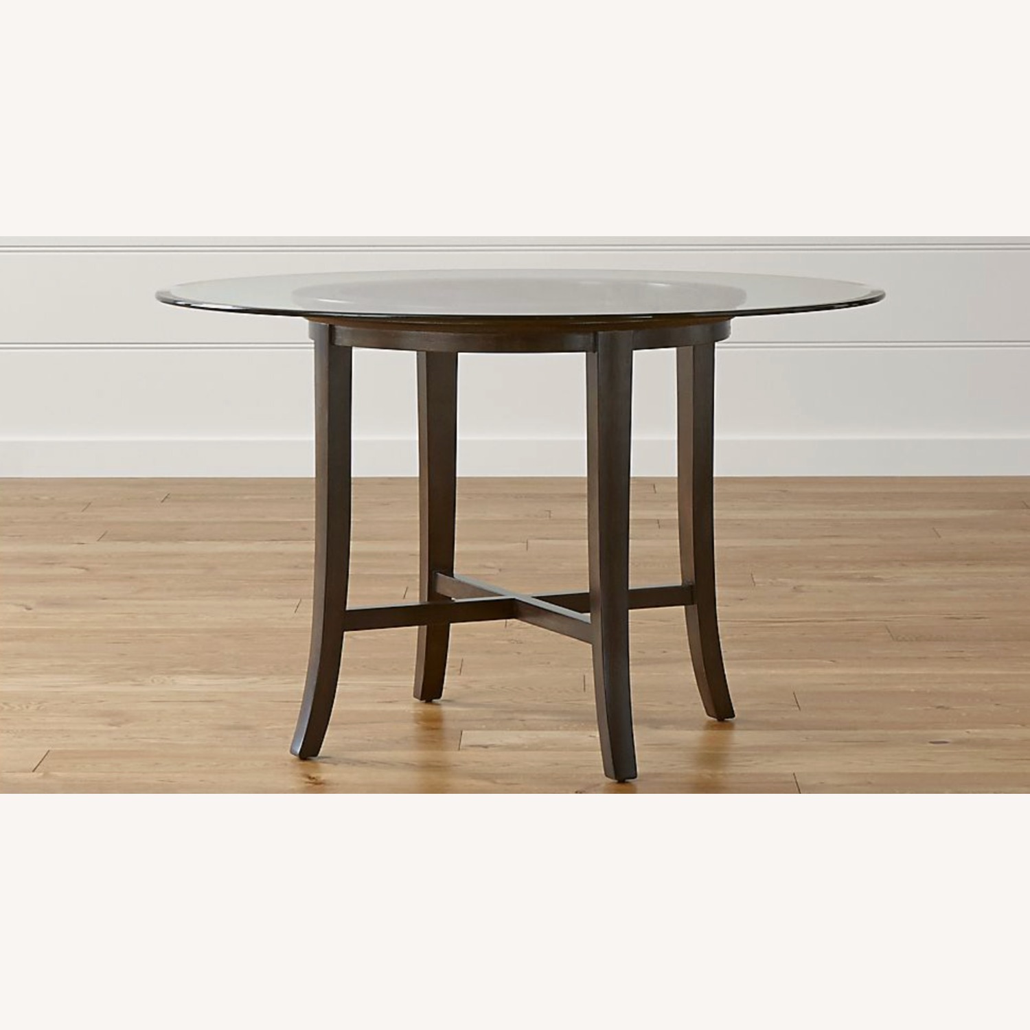 Crate & Barrel Glass Top Dining Table Seats 4-6 - image-6
