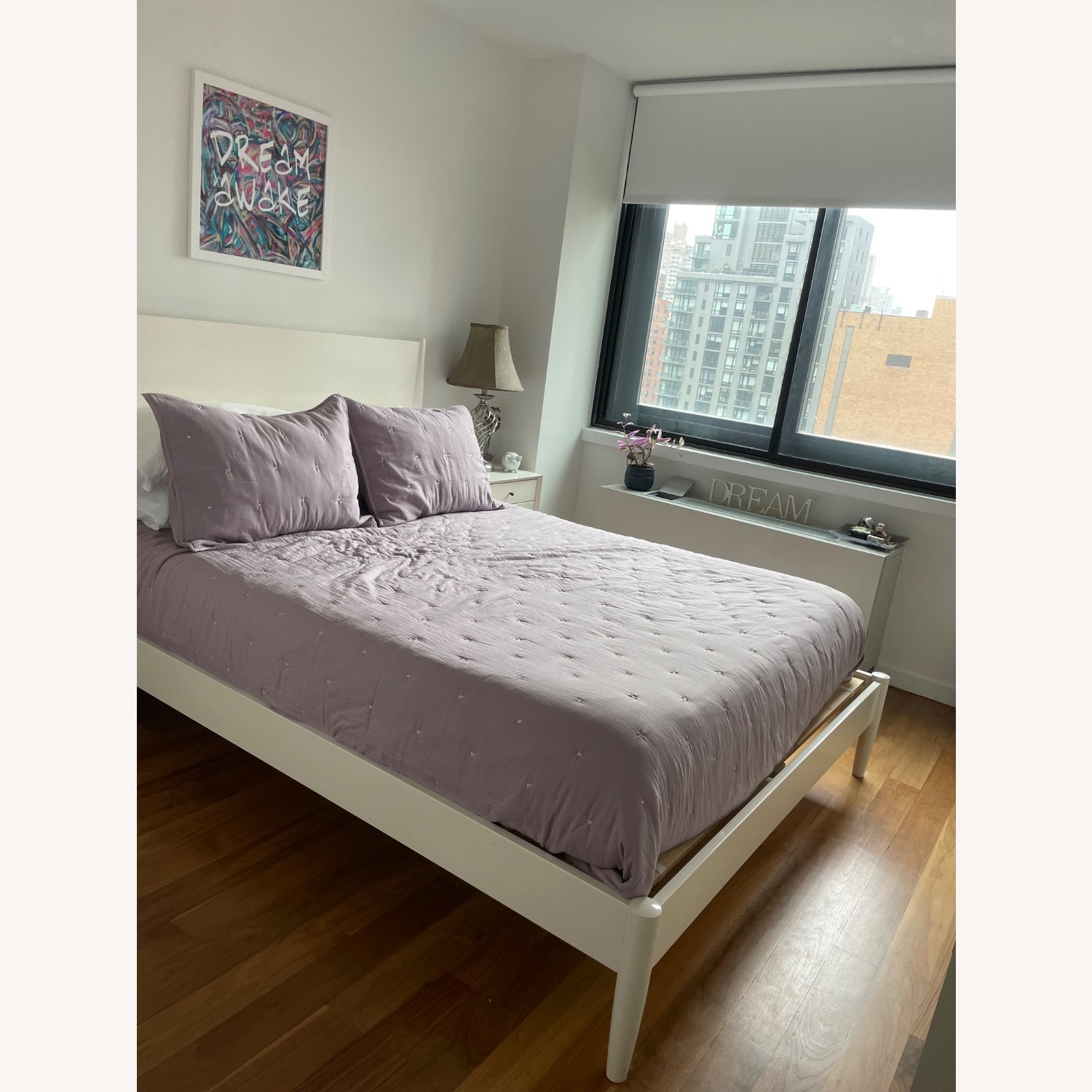 West Elm White Wood Queen Bed - image-3