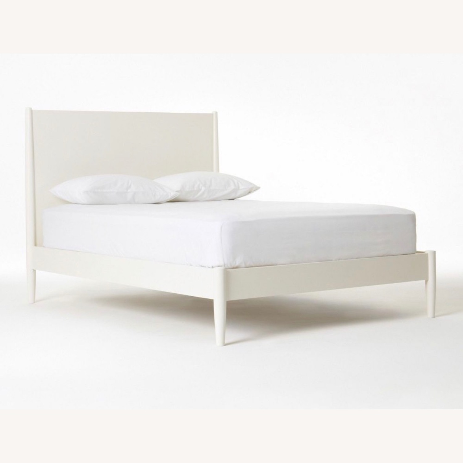 West Elm White Wood Queen Bed - image-4