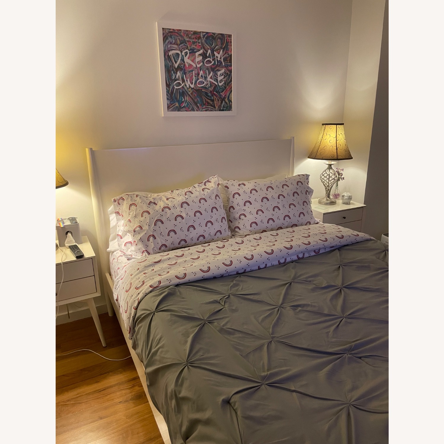 West Elm White Wood Queen Bed - image-2