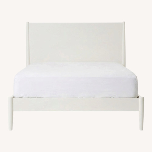 Used West Elm White Wood Queen Bed for sale on AptDeco
