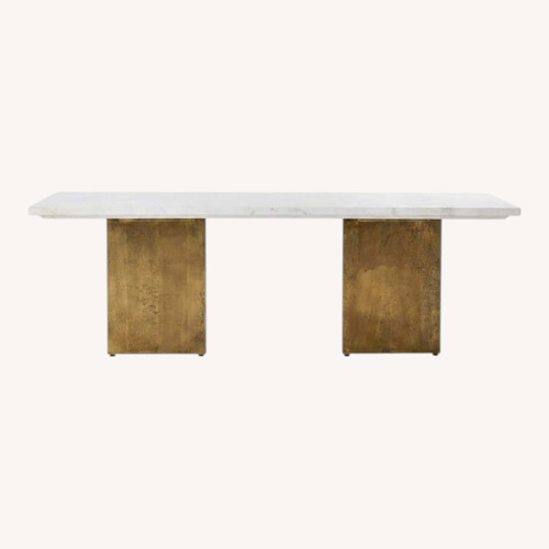 Used CB2 White Marble Coffee Table for sale on AptDeco