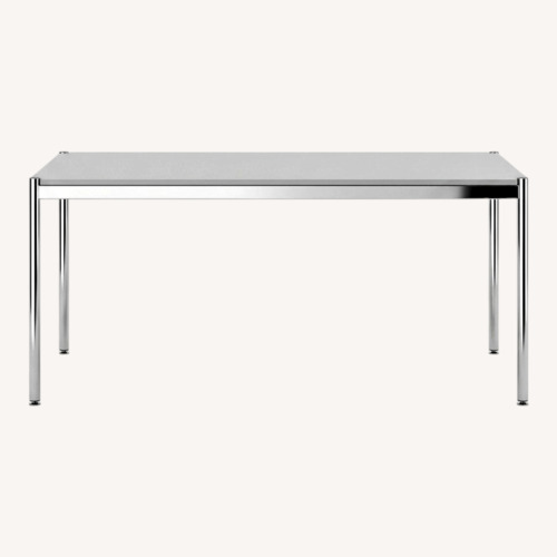 Used USM Modular Furniture White Metal Dining Table for sale on AptDeco