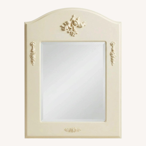 Used Bellini White Wood Angel Mirror for sale on AptDeco