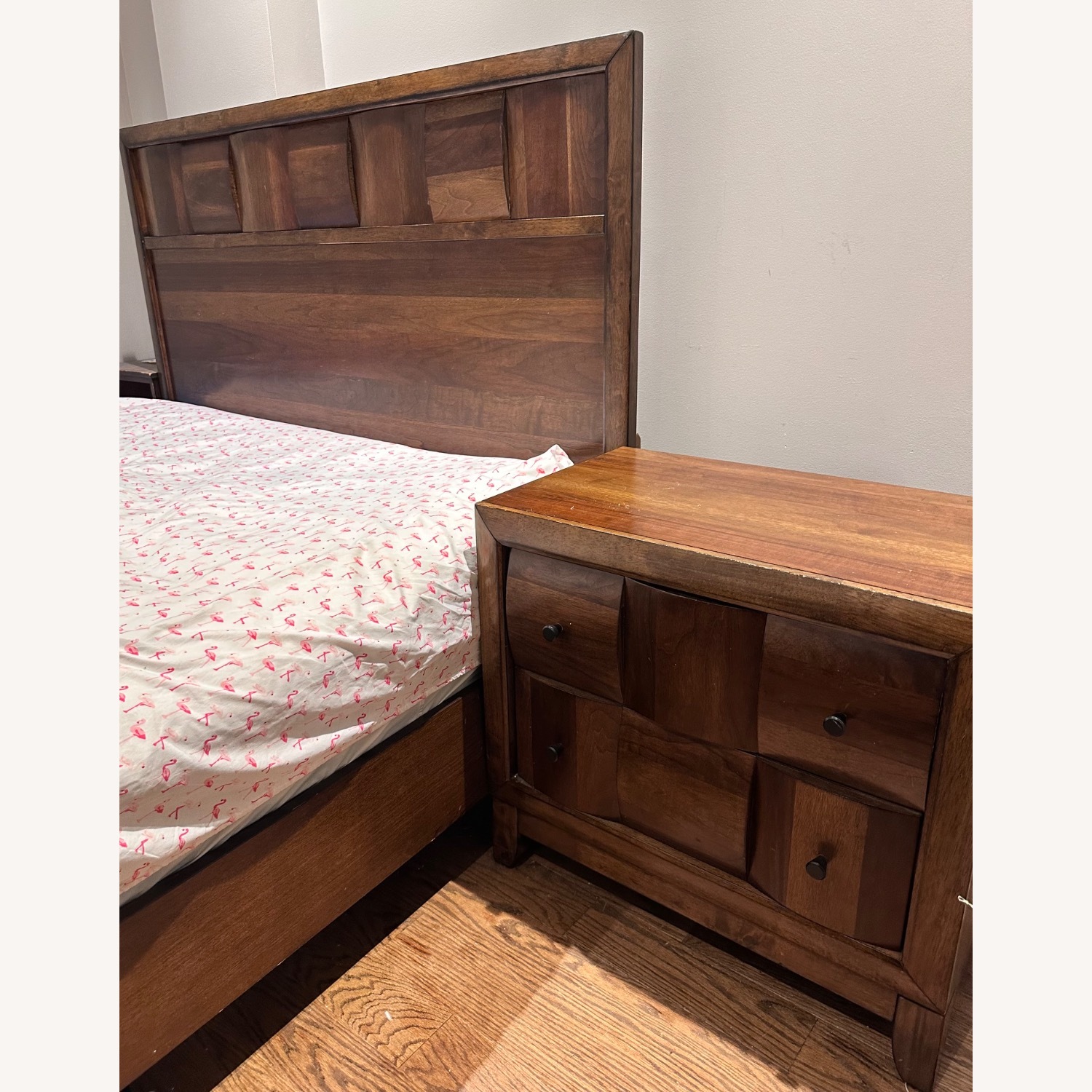 Raymour & Flanigan Jovie Dark Brown Wood Queen Bed - image-1