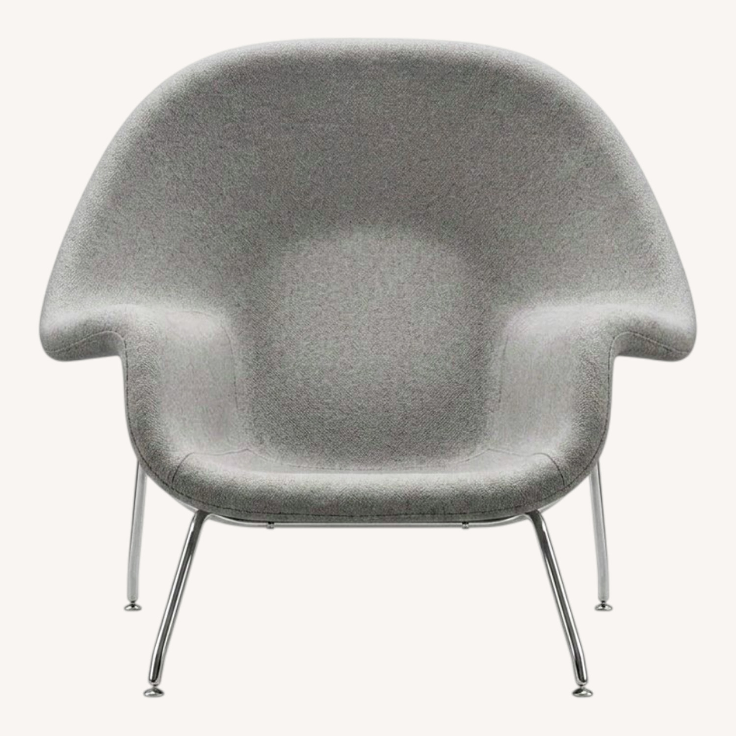 Light Gray Womb Replica Chair + Ottoman - image-0