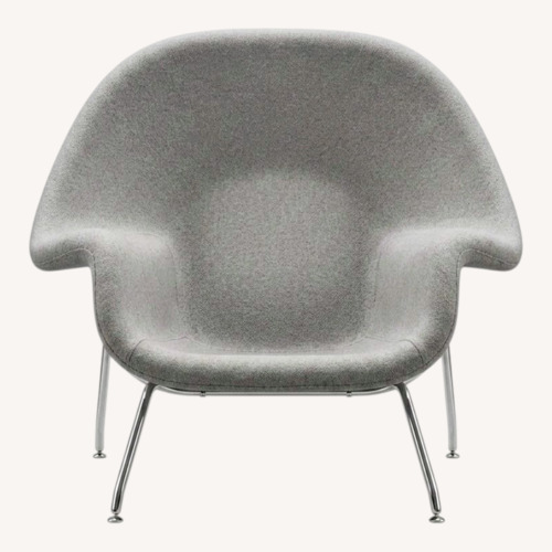 Used Light Gray Womb Replica Chair + Ottoman for sale on AptDeco