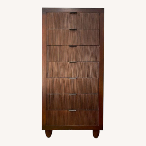 Used Crate & Barrel Nile Dark Brown Wood Tall Dresser for sale on AptDeco