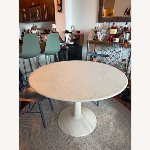 Used West Elm White Marble Dining Table for sale on AptDeco