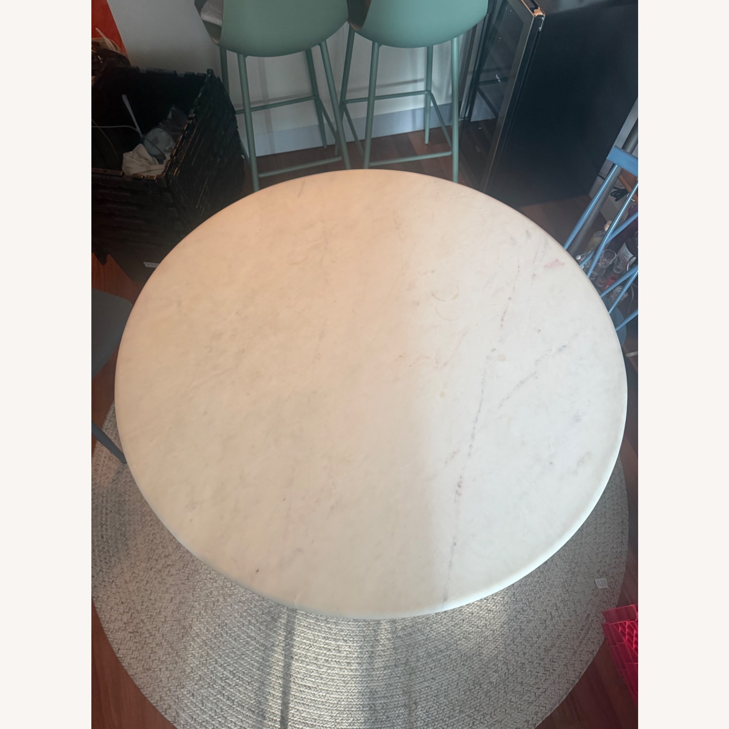 West Elm White Marble Dining Table - image-2