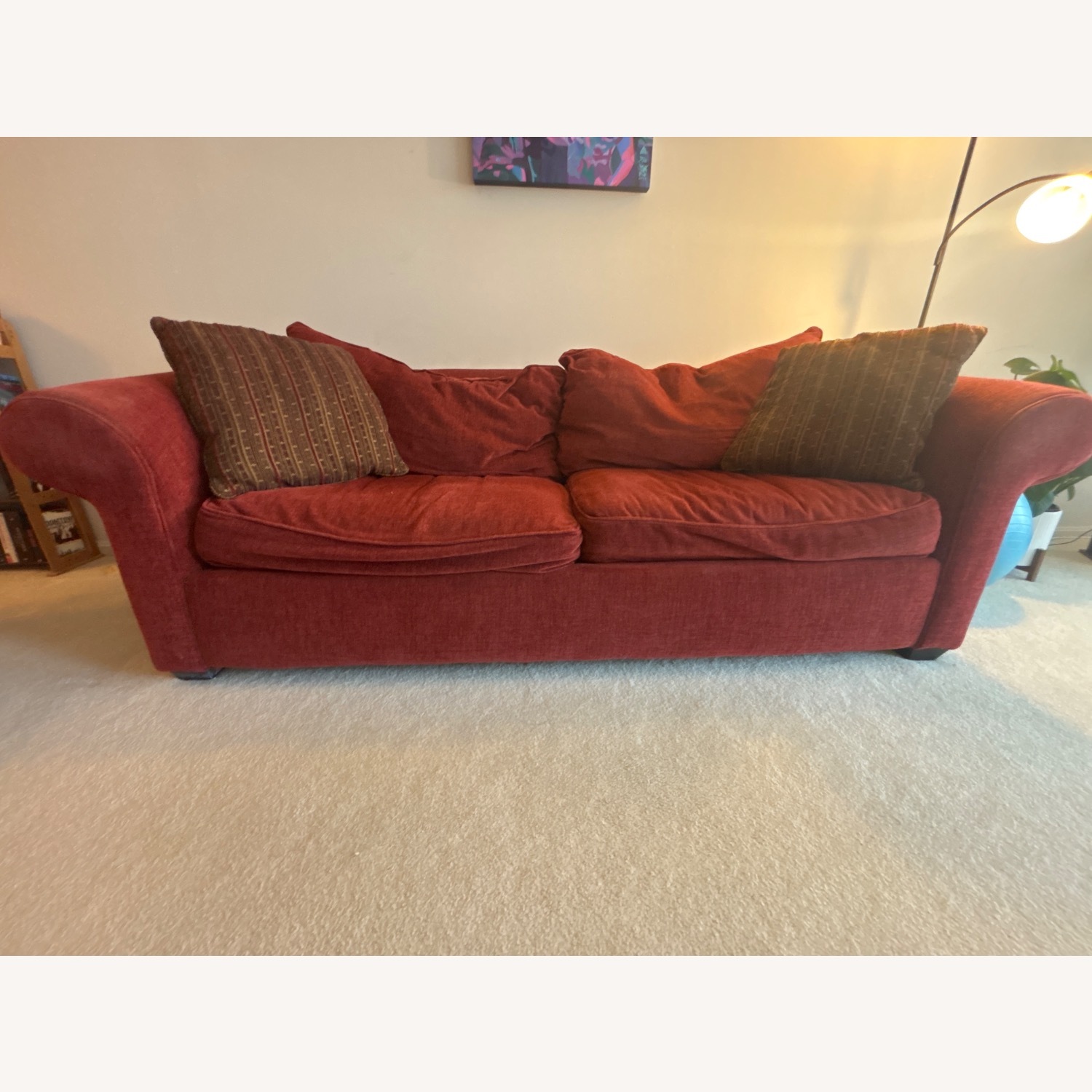 Storehouse Furniture Red Fabric 3+ Seater Sofa - image-2