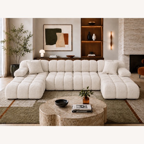 Used Rove Concepts White Boucle 3+ Seater Sofa for sale on AptDeco