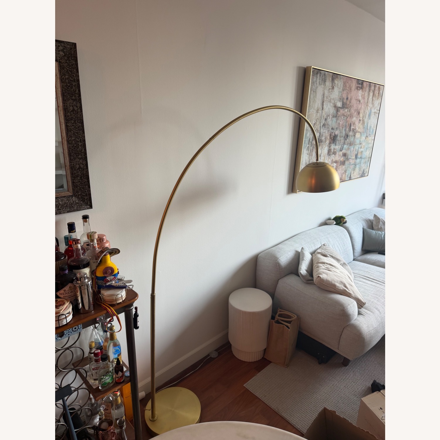 West Elm Gold Metal Floor Lamp - image-2