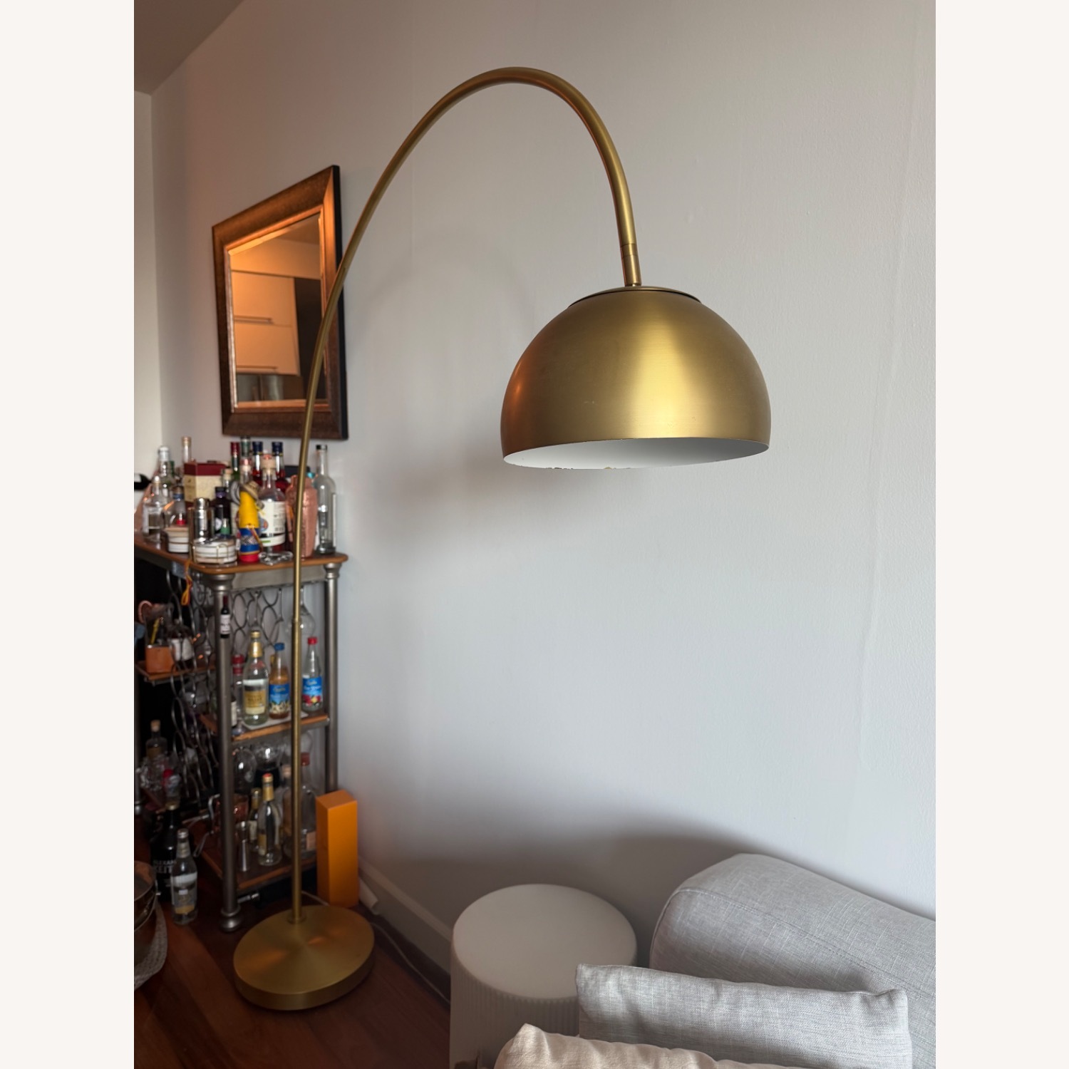 West Elm Gold Metal Floor Lamp - image-1