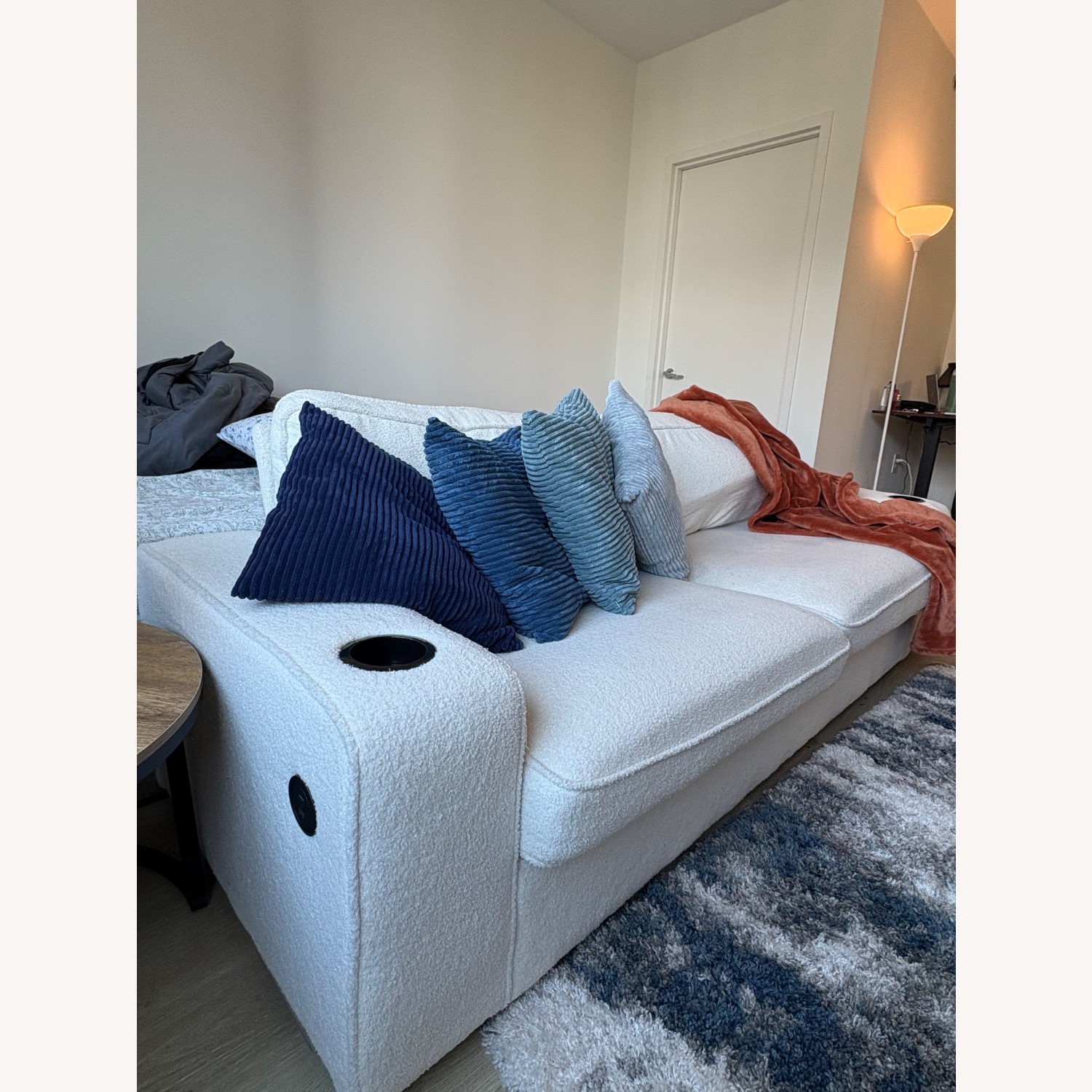 Amerlife White Linen 2 Seater Sofa - image-2