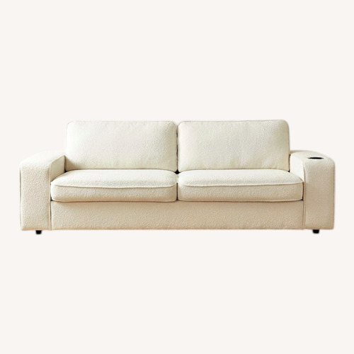 Used Amerlife White Linen 2 Seater Sofa for sale on AptDeco