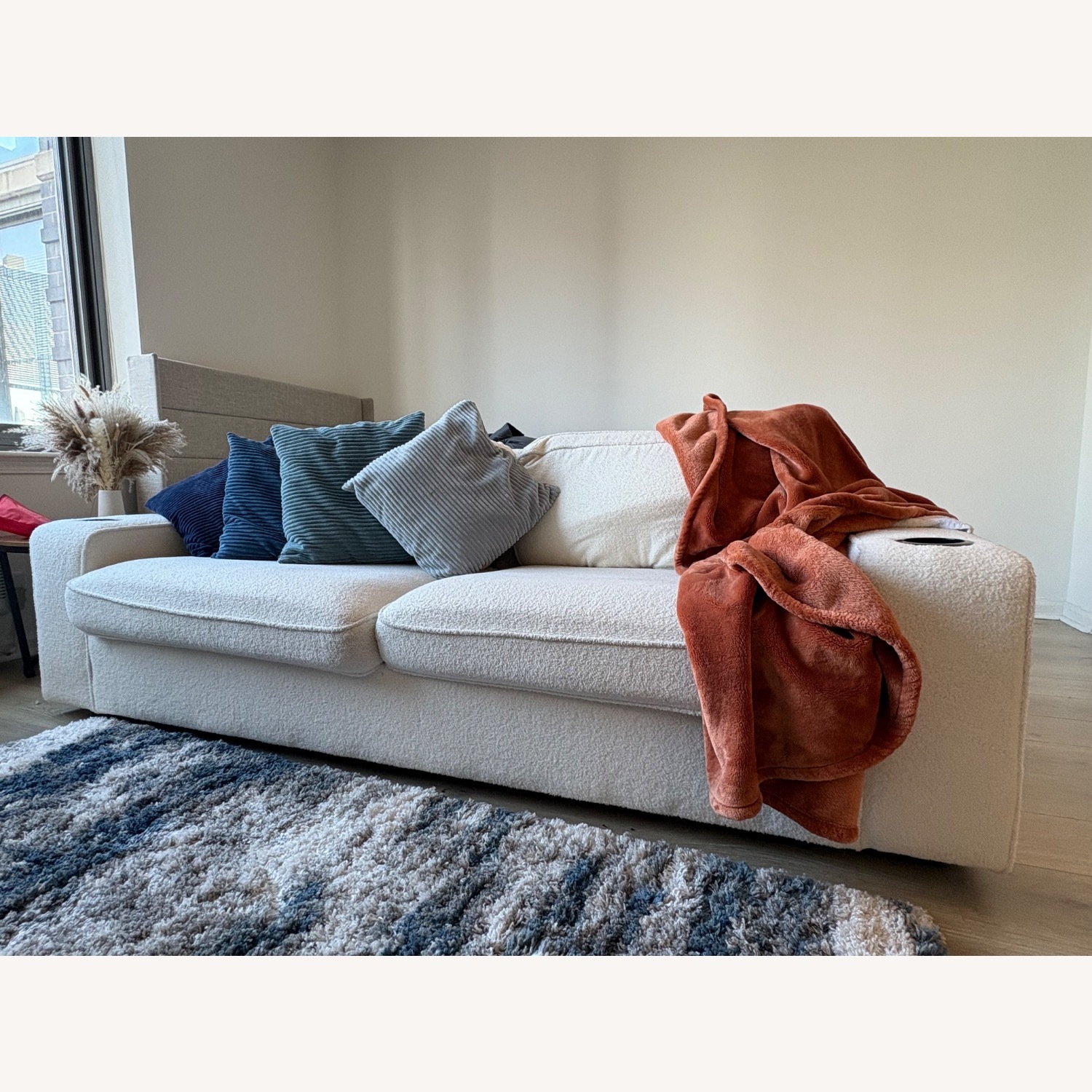 Amerlife White Linen 2 Seater Sofa - image-1