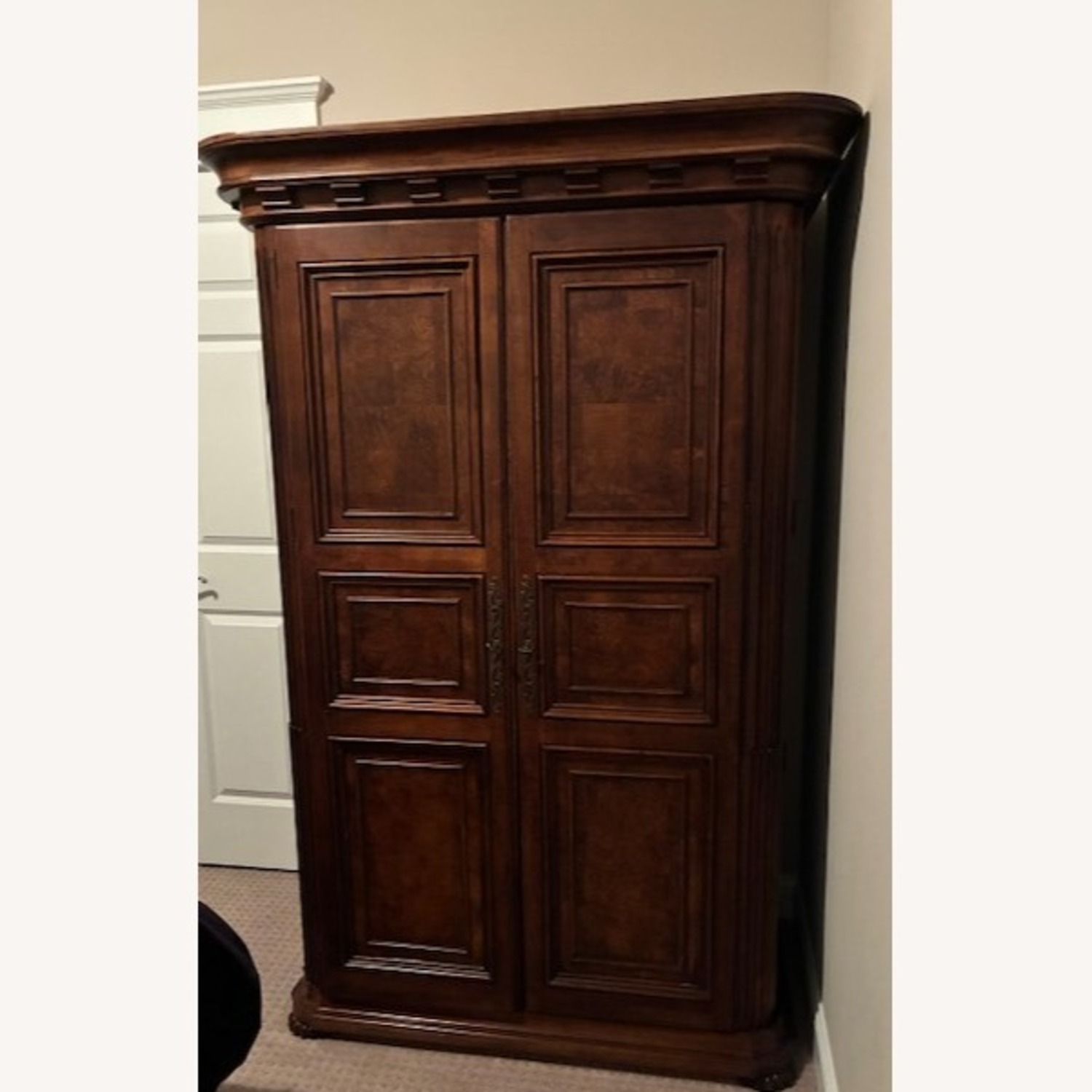 Dark Brown Wood Armoire - image-4