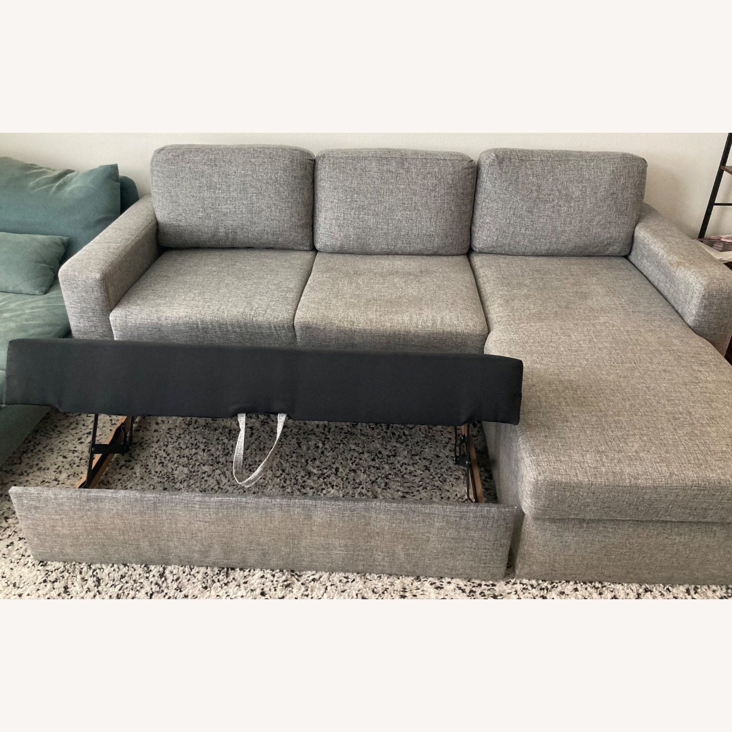 Light Gray Fabric 2 Piece Sectional - image-2