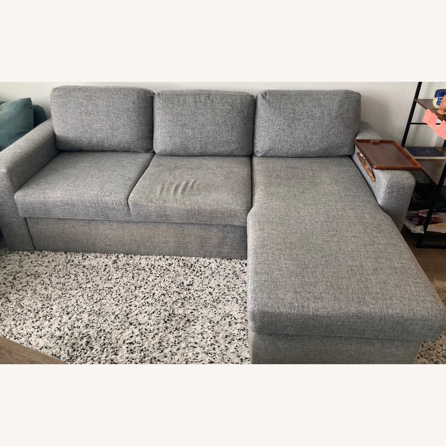 Light Gray Fabric 2 Piece Sectional - image-1