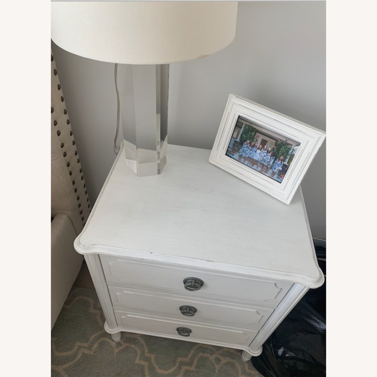 Restoration Hardware 3-Drawer White Nightstands - image-4