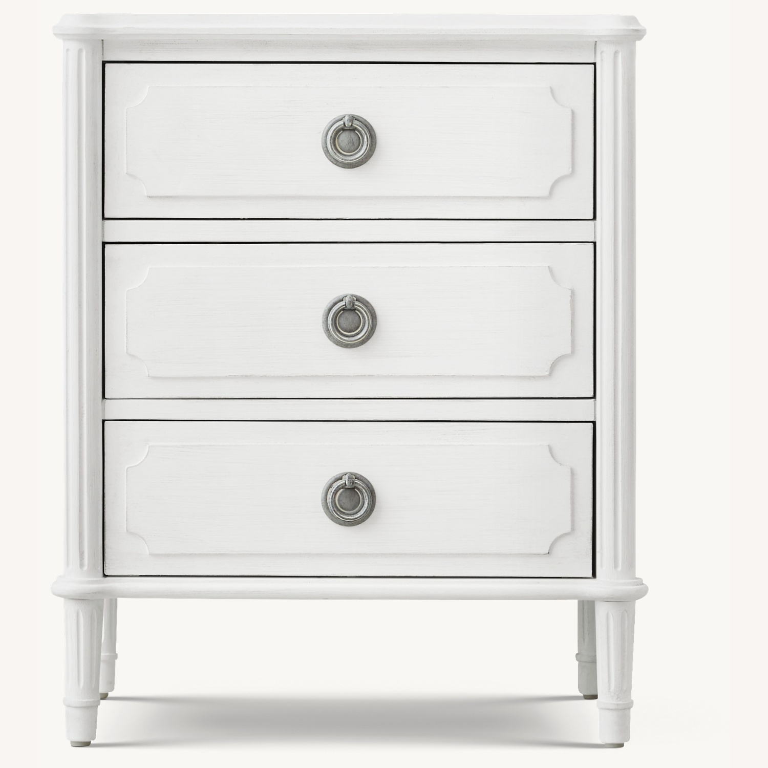 Restoration Hardware 3-Drawer White Nightstands - image-9