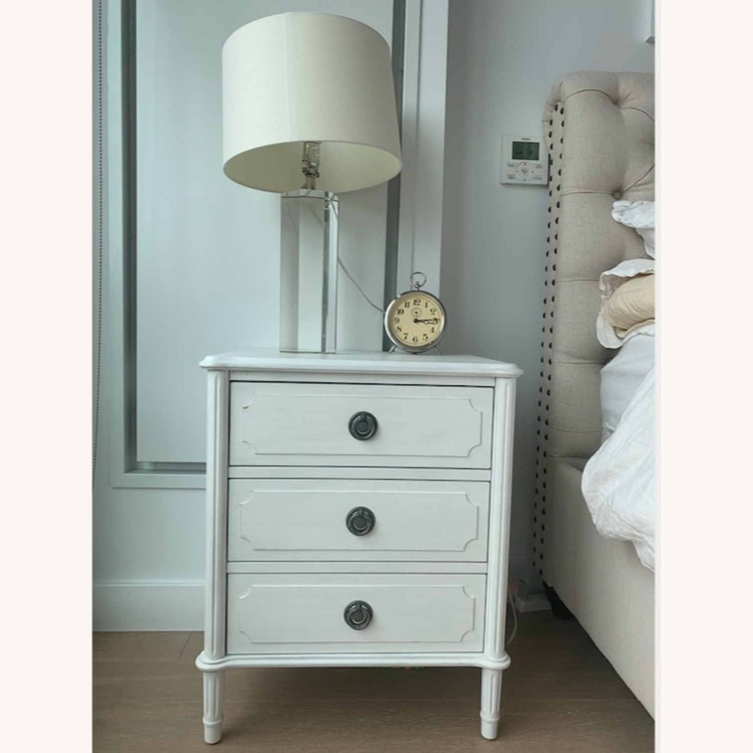 Restoration Hardware 3-Drawer White Nightstands - image-3