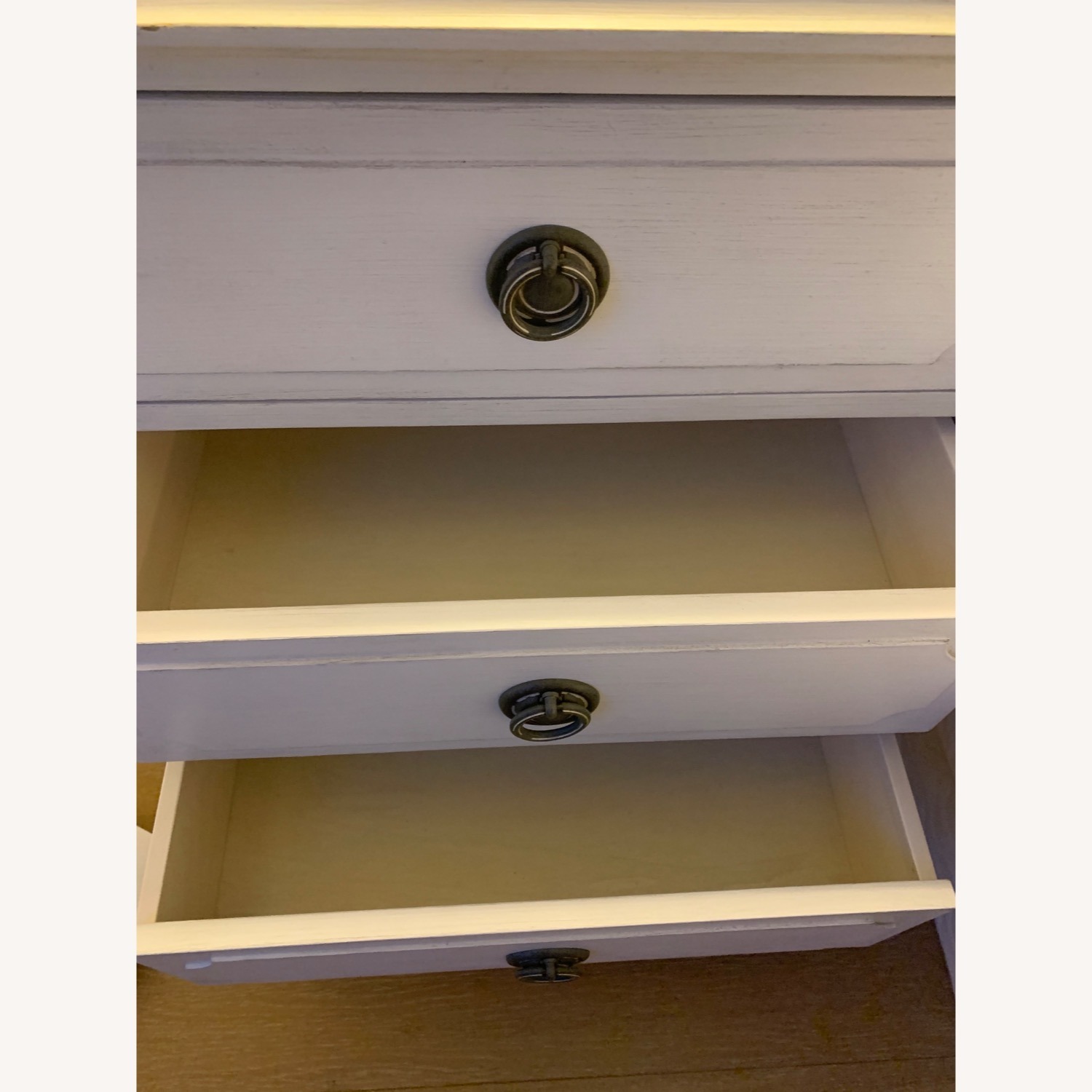 Restoration Hardware 3-Drawer White Nightstands - image-7