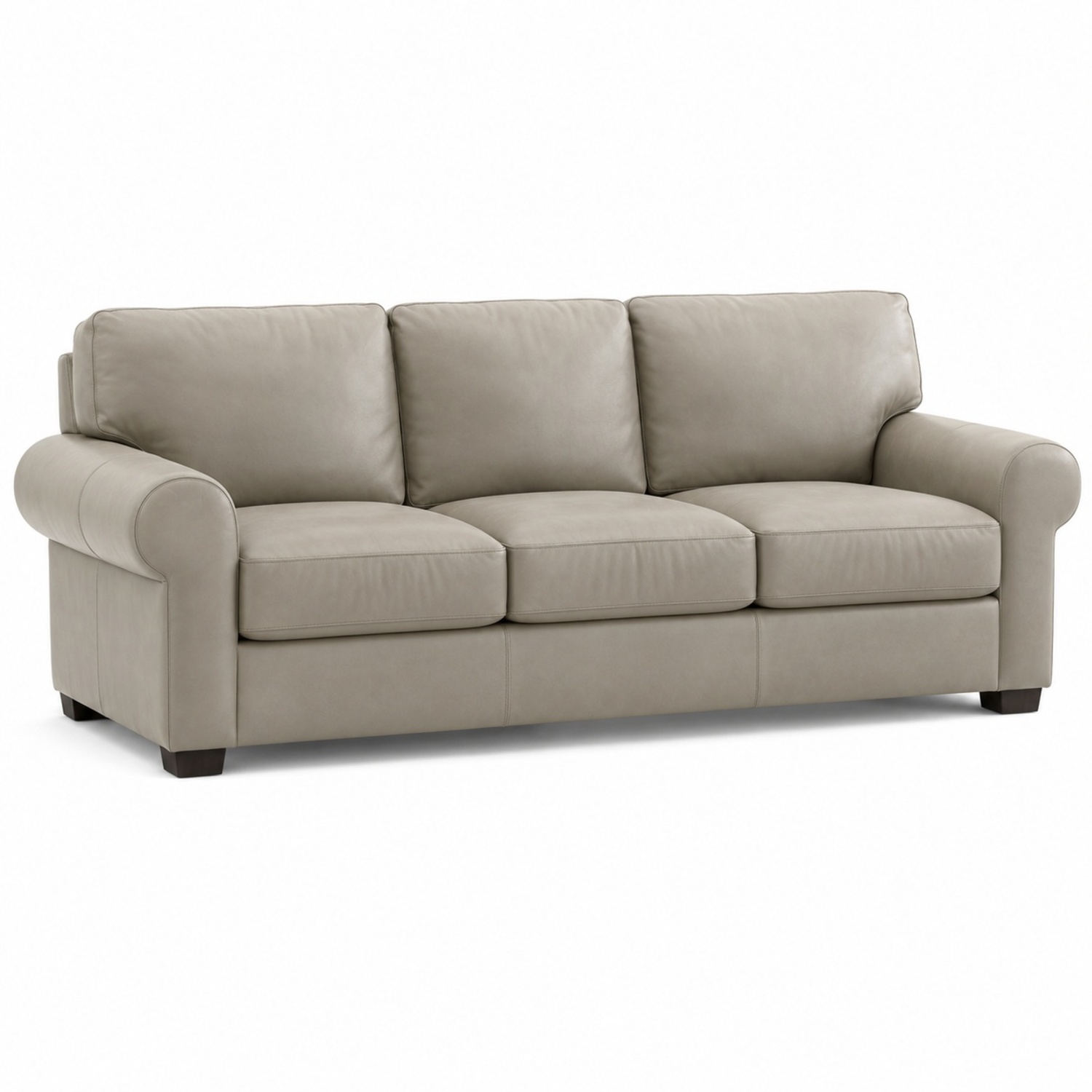 Pottery Barn Townsend Light Gray Leather 3+ Seater Sofa - image-5