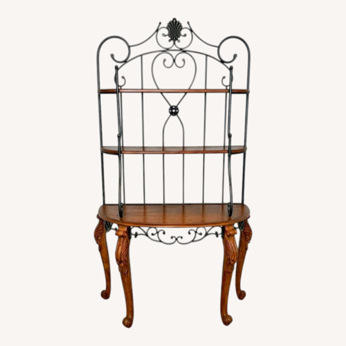 Used Ornate Metal & Wood Bakers Rack/ Display Shelf for sale on AptDeco