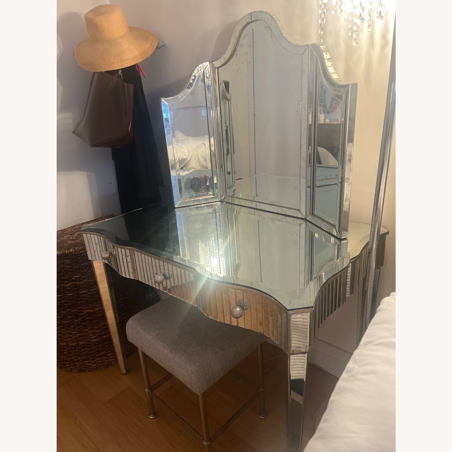 Mirrored Glass Desk - image-4