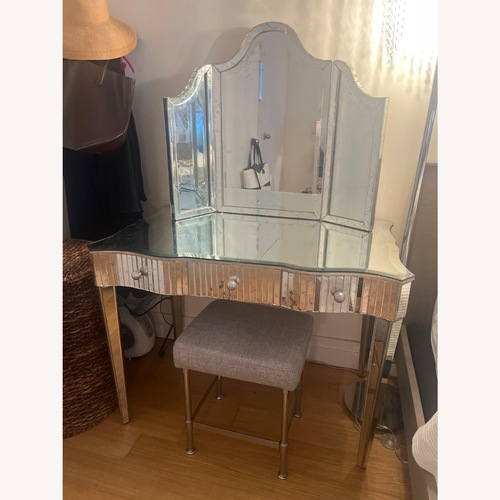 Used Mirrored Glass Desk for sale on AptDeco