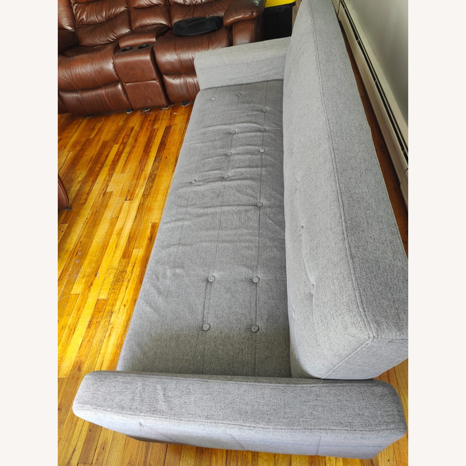 Raymour & Flanigan Light Gray Fabric Sleeper Sofa - image-3